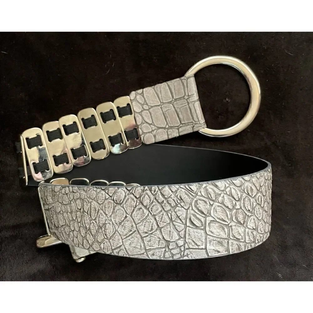 Sandy Dufler Adjustable Leather Hook Woman Belt Size L